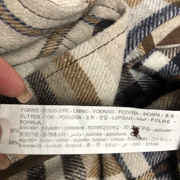 Zara Flannel Shirt Womens Size XS Beige Brown Plaid Button Down Shacket Casual - Picture 6 of 10